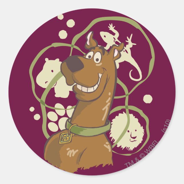 Scooby-Doo Safari Icons Runder Aufkleber (Vorderseite)