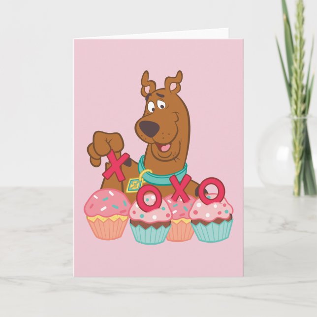 Scooby-Doo "Scooby XOXO Cupcakes" Valentinstag Karte (Vorderseite)