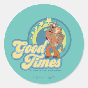 Scooby-Doo & Shaggy gute Zeiten an der Crystal Cov Runder Aufkleber