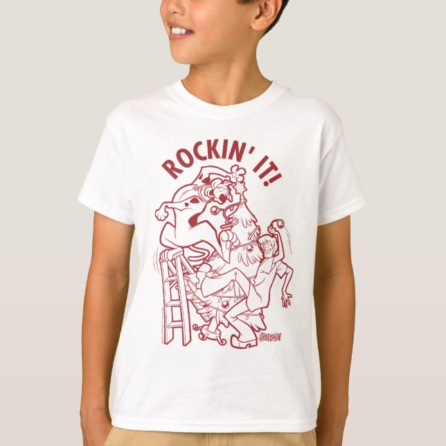 Scooby-Doo & Shaggy Rockin" Es 'Runde des Baumes T-Shirt (Vorderseite)