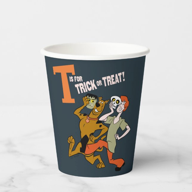 Scooby-Doo | T ist für Trick oder Treat Pappbecher (Vorderseite)