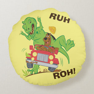 Scooby-Doo T-Rex-Angriff Rundes Kissen