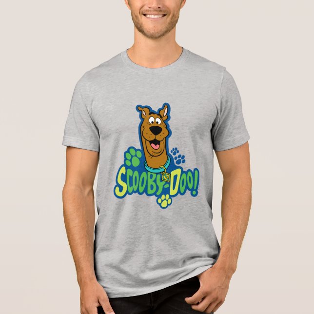 Scooby-Doo Tatzen-Druck-Charakter-Abzeichen Tri-Blend Shirt (Vorderseite)