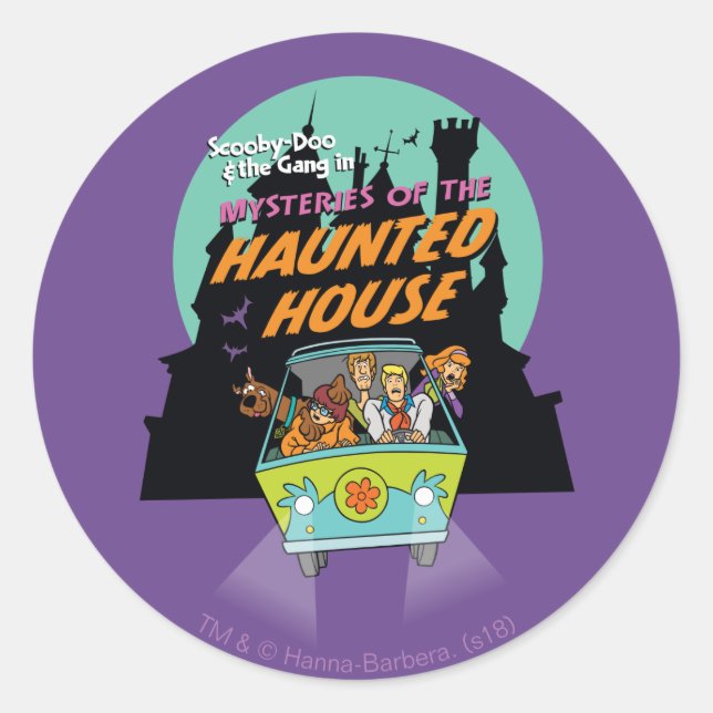 Scooby-Doo "The Haunted House Mysterien" Runder Aufkleber (Vorderseite)