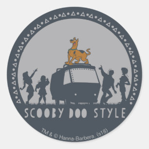 Scooby-Doo Tribal Van Silhouette Runder Aufkleber