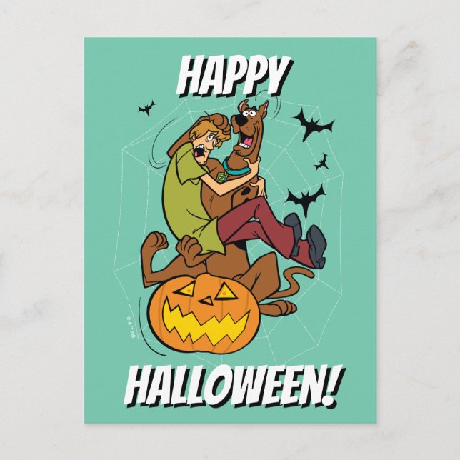 Scooby-Doo und Shaggy Halloween Fright Postkarte (Vorderseite)