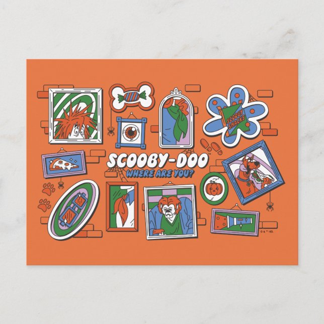 Scooby-Doo Wall of Halloween Picture Frames Postkarte (Vorderseite)