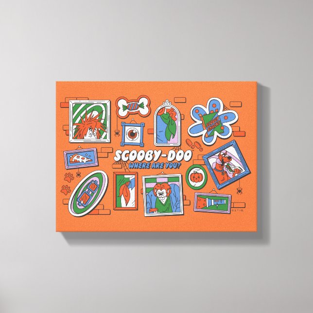 Scooby-Doo-Wand aus Halloween-Bilderrahmen Leinwanddruck (Vorderseite)