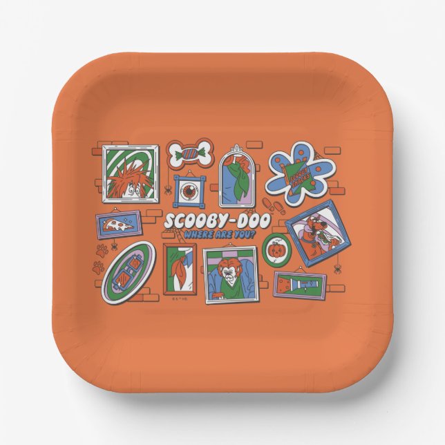Scooby-Doo-Wand aus Halloween-Bilderrahmen Pappteller (Vorderseite)