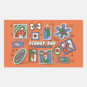 Scooby-Doo-Wand aus Halloween-Bilderrahmen Rechteckiger Aufkleber