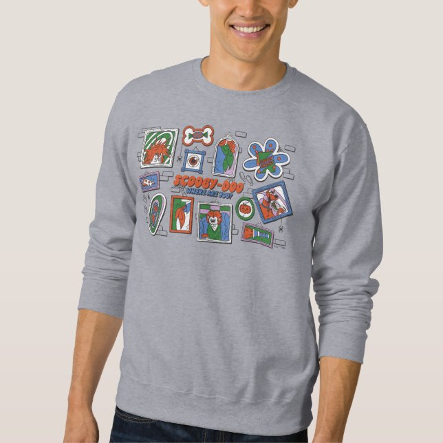Scooby-Doo-Wand aus Halloween-Bilderrahmen Sweatshirt (Vorderseite)