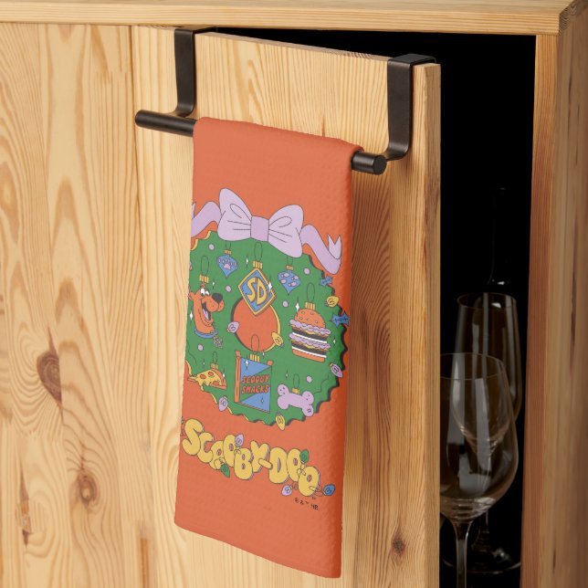 Scooby-Doo-Weihnachts-Snack-Kranz Grafik Geschirrtuch (Drittel gefaltet)