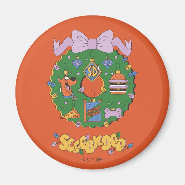 Scooby-Doo-Weihnachts-Snack-Kranz-Grafik Magnet (Vorne)