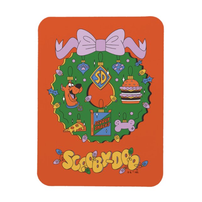 Scooby-Doo-Weihnachts-Snack-Kranz-Grafik Magnet (Vertikal)