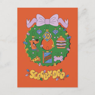 Scooby-Doo-Weihnachts-Snack-Kranz-Grafik Postkarte