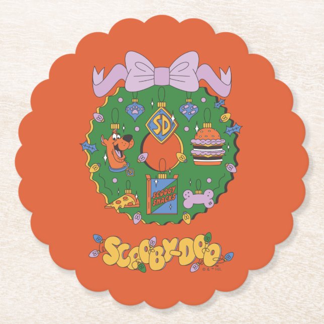 Scooby-Doo-Weihnachts-Snack-Kranz-Grafik Untersetzer (Vorderseite)