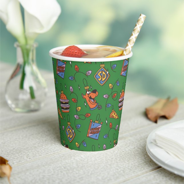 Scooby-Doo-Weihnachts-Snack-Lichter-Muster Pappbecher (In Situ)