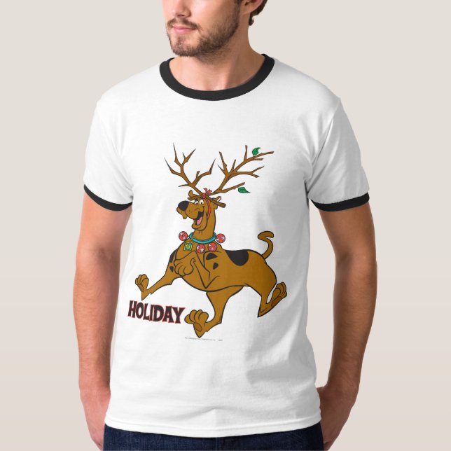 Scooby-Doo Weihnachtsfeiertag Antlers T-Shirt (Vorderseite)