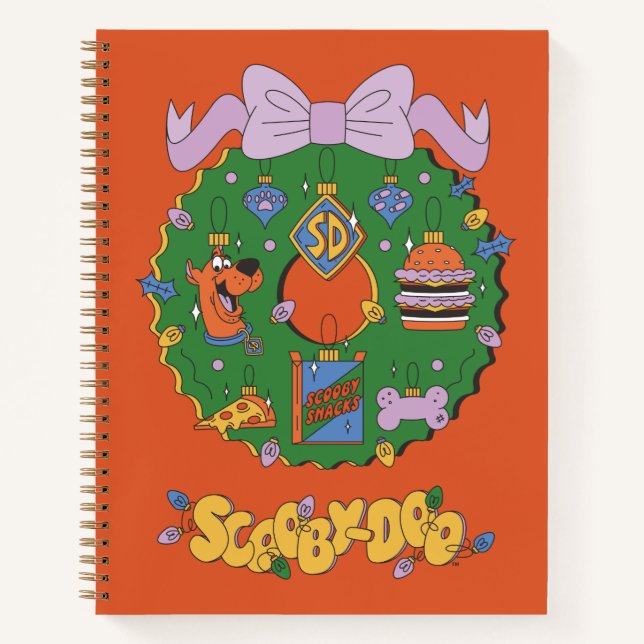 Scooby-Doo Weihnachtsschmaus-Kranz Grafik Notizbuch (Vorderseite)