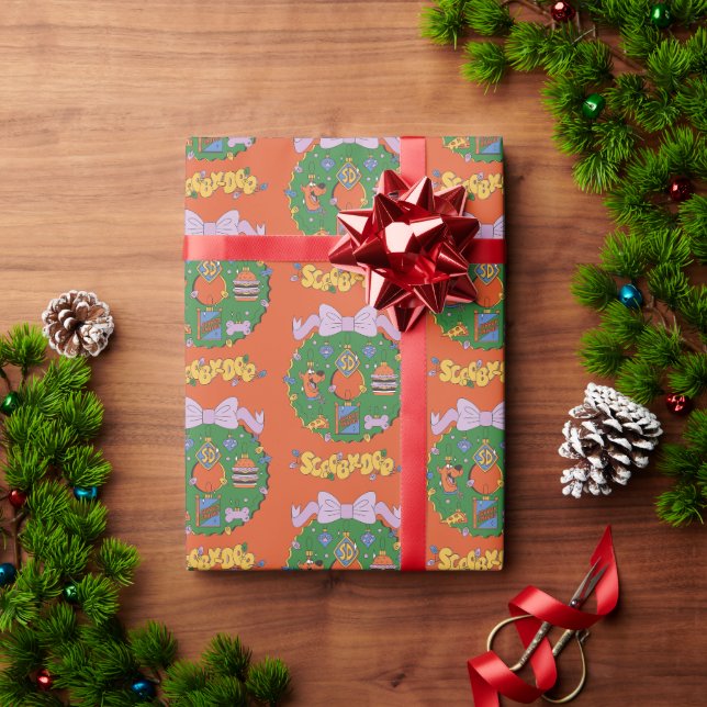 Scooby-Doo-Weihnachtssnack-Kranz Grafik Geschenkpapier (Feiertagsgeschenk)