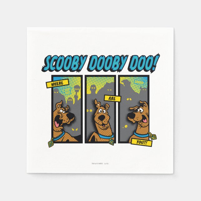 Scooby Doo Wo sind Sie Comic-Panels Serviette (Vorderseite)