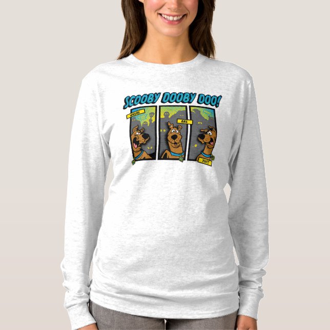 Scooby Doo Wo sind Sie Comic-Panels T-Shirt (Vorderseite)