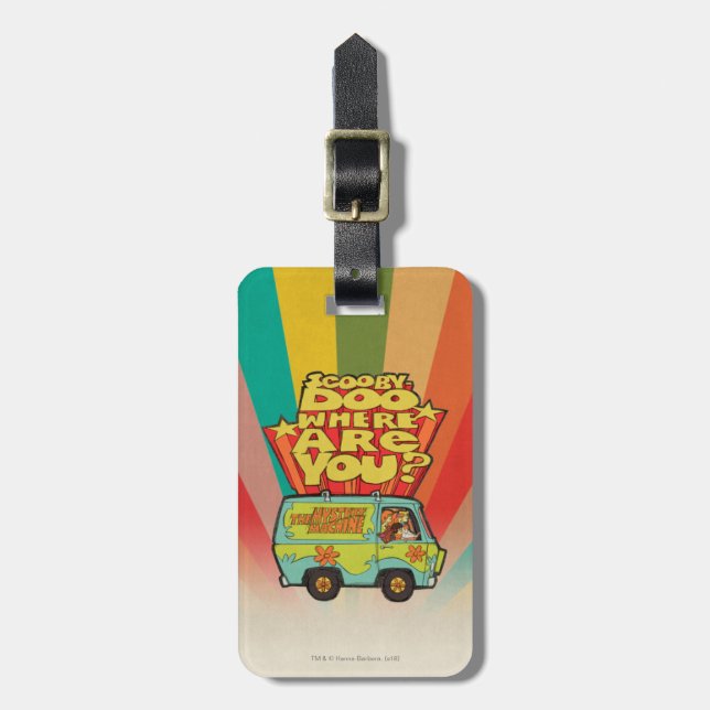 Scooby-Doo | "Wo sind Sie?" Retro Cartoon Van Gepäckanhänger (Vorderseite vertikal)
