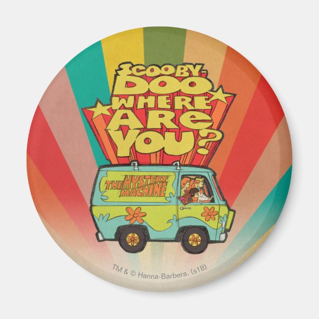 Scooby-Doo | "Wo sind Sie?" Retro Cartoon Van Magnet (Vorne)