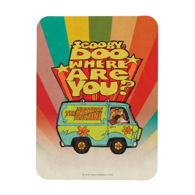 Scooby-Doo | "Wo sind Sie?" Retro Cartoon Van Magnet (Vertikal)