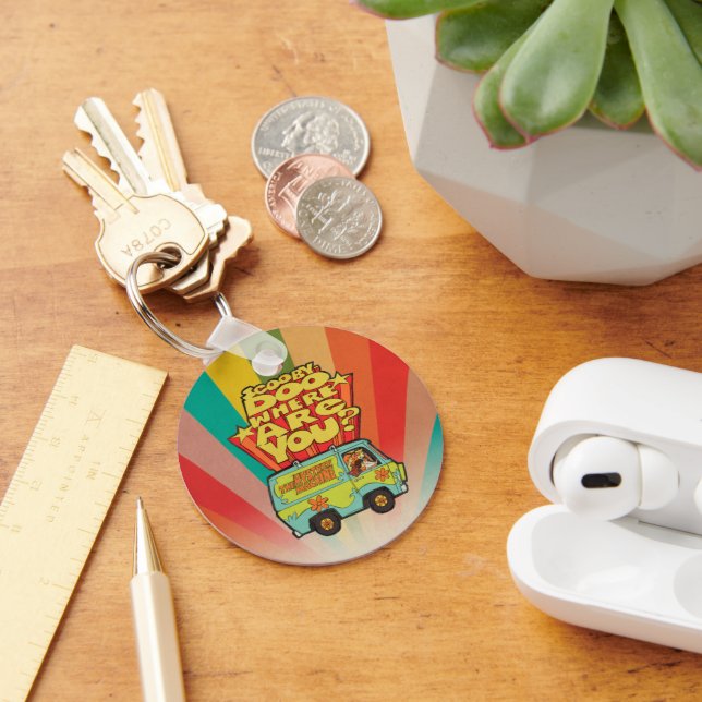 Scooby-Doo | "Wo sind Sie?" Retro Cartoon Van Schlüsselanhänger (Schreibtisch)