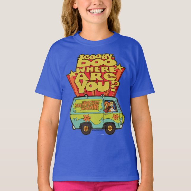 Scooby-Doo | "Wo sind Sie?" Retro Cartoon Van T-Shirt (Vorderseite)