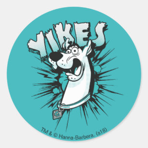 Scooby-Doo "Yikes!" Halftone Graphic Runder Aufkleber