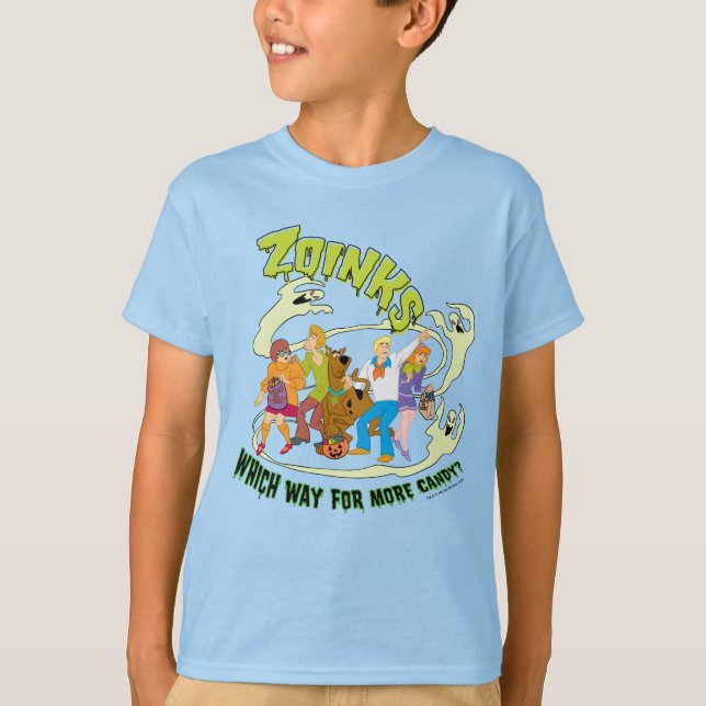 Scooby-Doo | Zoinks Welcher Weg für mehr Süßigkeit T-Shirt (Vorderseite)