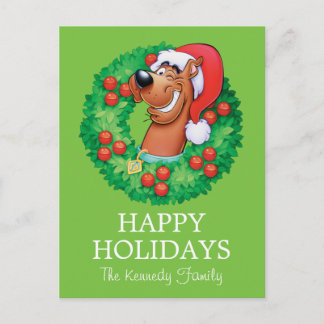 Scooby in Wreath Feiertagspostkarte