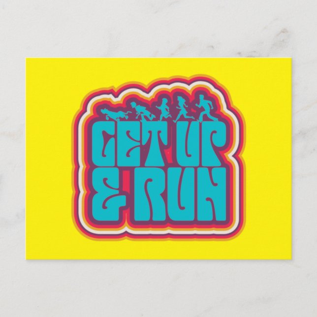 Scooby und die Gang "Get Up & Run" Grafik Postkarte (Vorderseite)