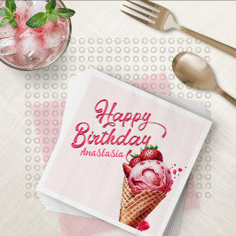 Scoop Ice Cream Girls jeden Geburtstag Serviette