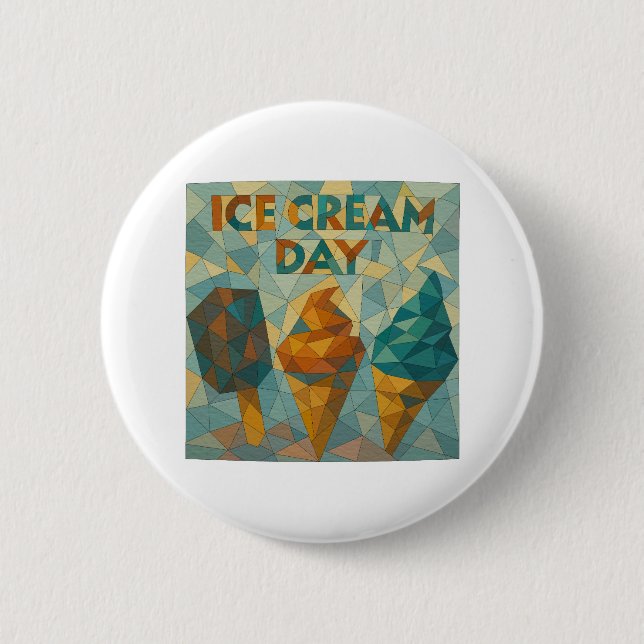 Scoop Into Joy – It’s Ice Cream Day! Button (Vorderseite)