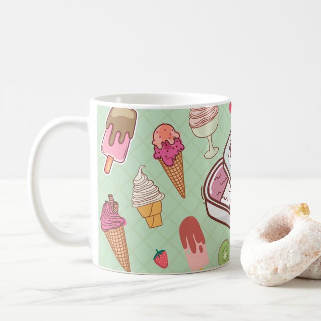 Scoop of Joy Tasse: Niedliches Ice Cream Design Kaffeetasse (Mit Donut)