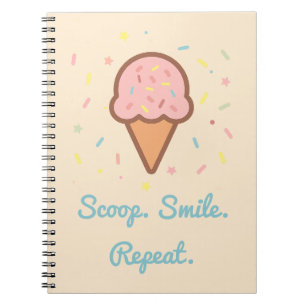 Scoop, Smile, Repeat – Eiscreme-Streusel-Notizbuch Notizblock