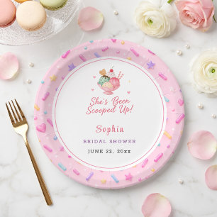 Scooped Up Brautparty Süß Rosa Custom Pappteller