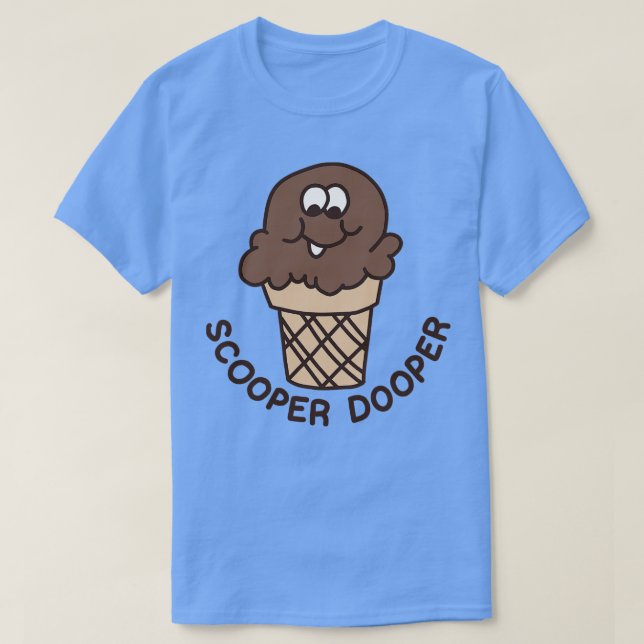 Scooper Dooper Punny Retro Scratch N Sniff Sticker T-Shirt (Design vorne)