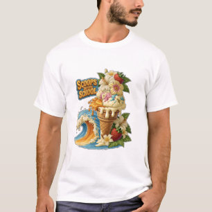 Scoops Before School Tropische Eiscreme-Welle T-Shirt