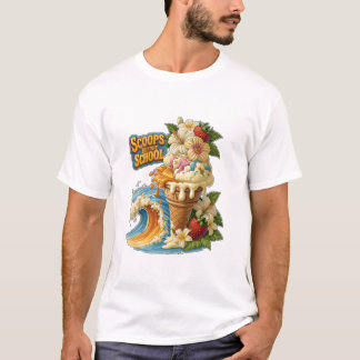 Scoops Before School Tropische Eiscreme-Welle T-Shirt