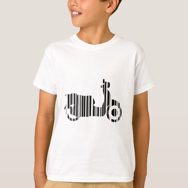 SCOOTER BAR CODE Motorrad Barcode Design T-Shirt (Vorderseite)