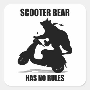 Scooter Bear Quadratischer Aufkleber