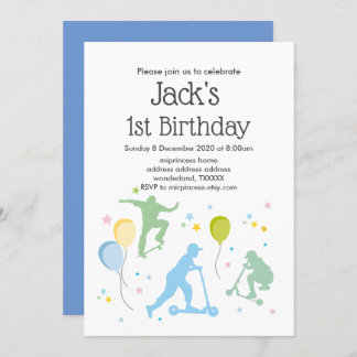 Scooter, Bikes, Skateboards, fahren weiter Einladung