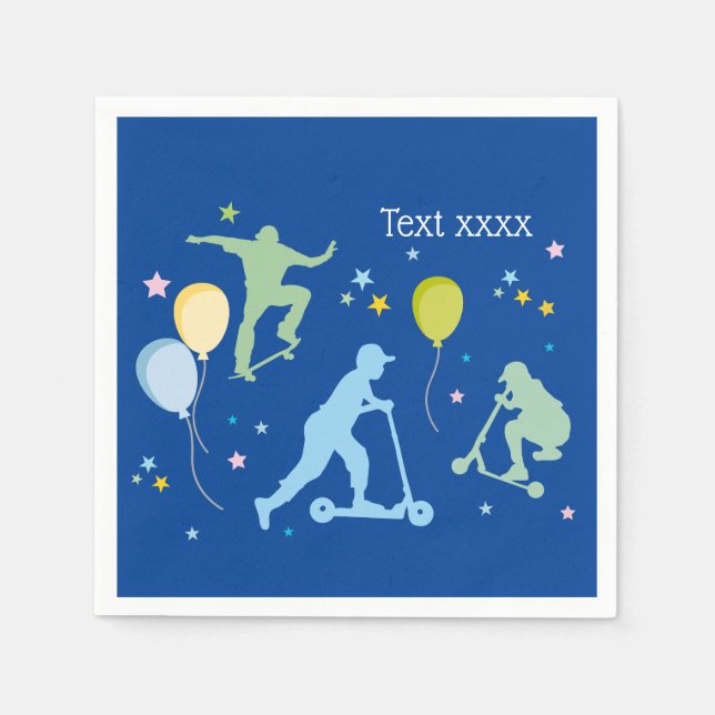 Scooter, Bikes, Skateboards, fahren weiter Serviette (Vorderseite)