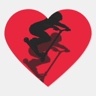 Scooter Boy - Stunt Scooter 5 Herz-Aufkleber