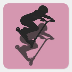 Scooter Boy - Stunt Scooter 5 Quadratischer Aufkleber