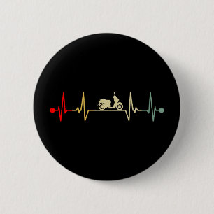 Scooter Driver Electric Scooter Heartbeat Retro Button